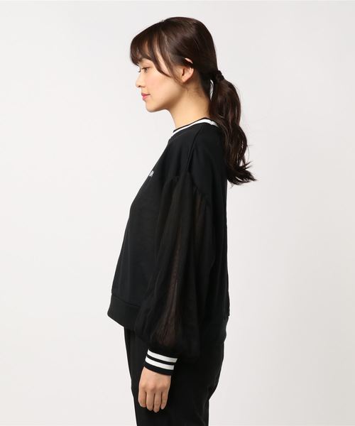 WEGO(ウィゴー)の「WEGO/ラインチュールスリーブスウェット(スウェット・レディース・ブラック/オフホワイト・FREE)」の3枚目の写真