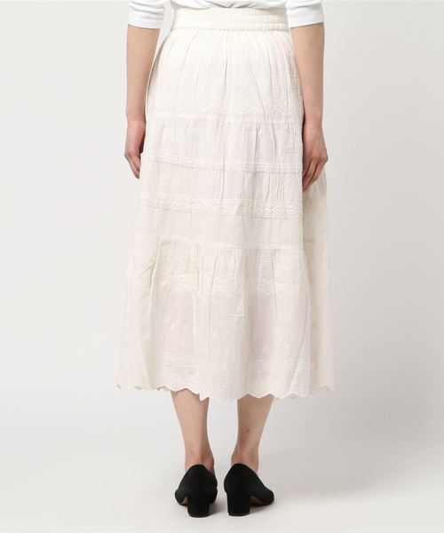 AMERICAN HOLIC（アメリカンホリック）の「・総刺繍レース切替ロングスカート（スカート・レディース・オフホワイト/ブラック/モカ/ブルー・FREE）」の16枚目の写真