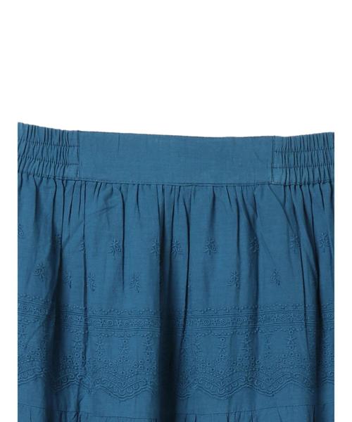 AMERICAN HOLIC（アメリカンホリック）の「・総刺繍レース切替ロングスカート（スカート・レディース・オフホワイト/ブラック/モカ/ブルー・FREE）」の8枚目の写真