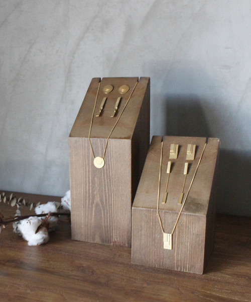 contra bo nepre(コントラ ボ ネプレ )の「wood display block M / アクセサリーウッドディスプレイブロック(インテリア雑貨)」|ブラウン