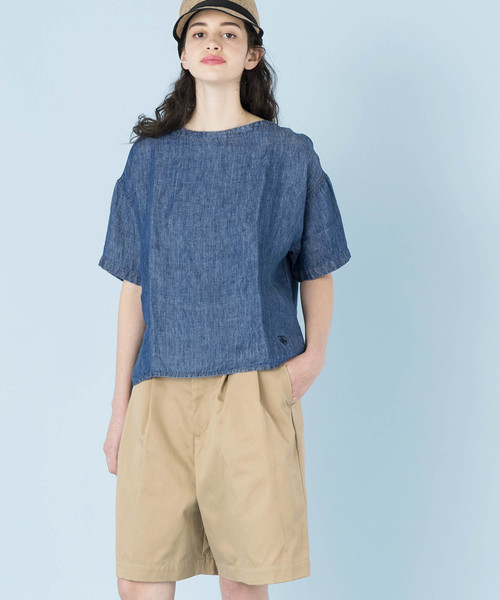 ORCIVAL（オーシバル）の「【ORCIVAL】半袖プルオーバー リネンシャツ YLD WOMEN（シャツ/ブラウス・レディース・インディゴブルー・1）」の5枚目の写真