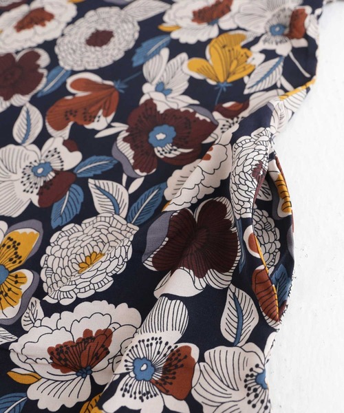 antiqua patterntorso アンティカレトロシャツワンピース　花柄 antiqua シャツワンピース 花柄 インド綿 シアー レディース
