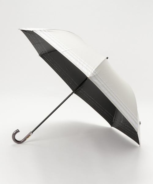 salle de bal（サルデバル）の「∴晴雨兼用 マリンボーダーショートワイド傘 27361（折りたたみ傘・レディース・ブラック/ベージュ/ネイビー/ピンク・FREE）」の7枚目の写真