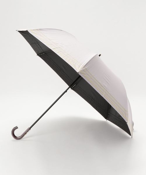 salle de bal（サルデバル）の「∴晴雨兼用 マリンボーダーショートワイド傘 27361（折りたたみ傘・レディース・ブラック/ベージュ/ネイビー/ピンク・FREE）」の10枚目の写真