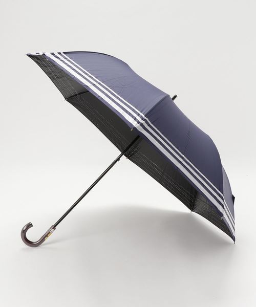 salle de bal（サルデバル）の「∴晴雨兼用 マリンボーダーショートワイド傘 27361（折りたたみ傘・レディース・ブラック/ベージュ/ネイビー/ピンク・FREE）」の3枚目の写真