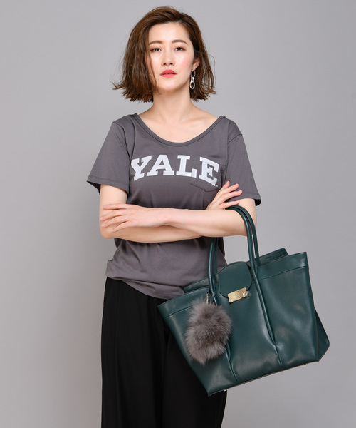 RIVE DROITE（リヴドロワ）の「TC天竺YALEロゴカットソー（Tシャツ/カットソー・レディース・ホワイト/チャコールグレー・FREE）」の9枚目の写真