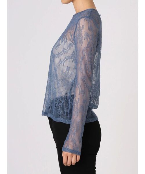 LAGUNAMOON（ラグナムーン）の「LADYロングスリーブレーストップス（シャツ/ブラウス・レディース・ブラック/ベージュ/ブルー・FREE）」の5枚目の写真