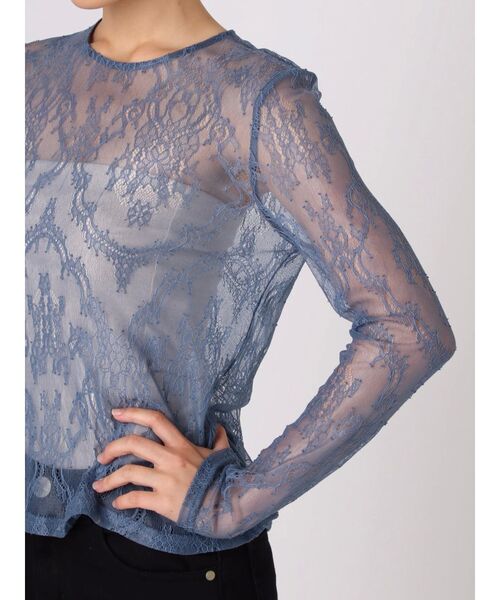 LAGUNAMOON（ラグナムーン）の「LADYロングスリーブレーストップス（シャツ/ブラウス・レディース・ブラック/ベージュ/ブルー・FREE）」の8枚目の写真