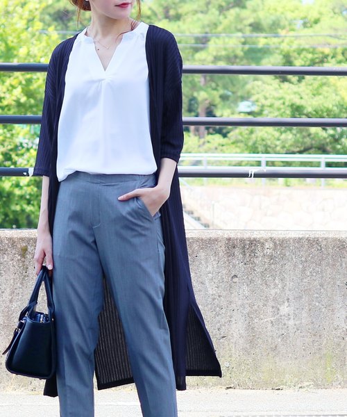 reca(レカ)の「ゆるテロロングカーディガン(カーディガン/ボレロ・レディース・グレー系その他/ベージュ/カーキ/ネイビー・FREE)」の4枚目の写真