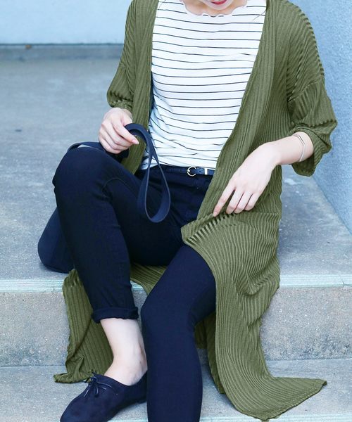 reca(レカ)の「ゆるテロロングカーディガン(カーディガン/ボレロ・レディース・グレー系その他/ベージュ/カーキ/ネイビー・FREE)」の3枚目の写真