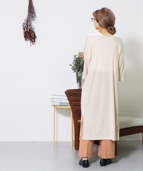 reca(レカ)の「ゆるテロロングカーディガン(カーディガン/ボレロ・レディース・グレー系その他/ベージュ/カーキ/ネイビー・FREE)」の8枚目の写真