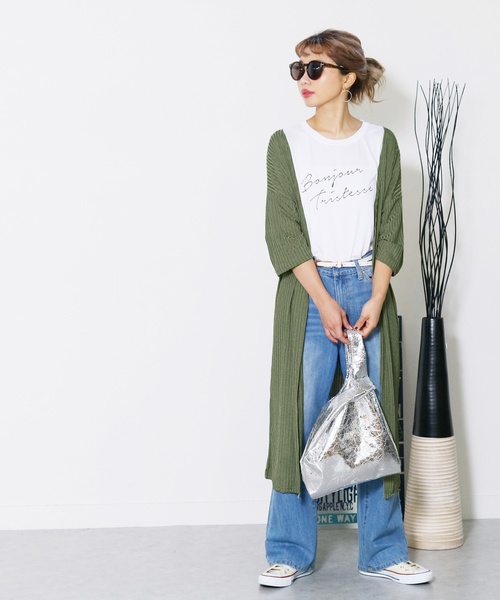 reca(レカ)の「ゆるテロロングカーディガン(カーディガン/ボレロ・レディース・グレー系その他/ベージュ/カーキ/ネイビー・FREE)」の10枚目の写真