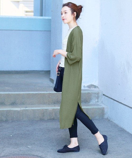 reca(レカ)の「ゆるテロロングカーディガン(カーディガン/ボレロ・レディース・グレー系その他/ベージュ/カーキ/ネイビー・FREE)」の14枚目の写真