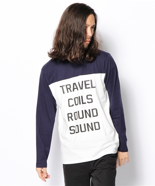 WEGO(ウィゴー)の「WEGO/バイカラーロゴTee(Tシャツ/カットソー・メンズ・レッド/ネイビー/杢グレー・MEDIUM/LARGE)」の3枚目の写真