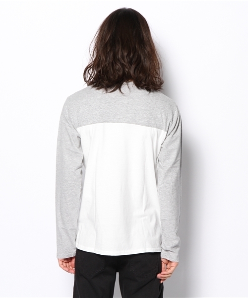 WEGO(ウィゴー)の「WEGO/バイカラーロゴTee(Tシャツ/カットソー・メンズ・レッド/ネイビー/杢グレー・MEDIUM/LARGE)」の6枚目の写真