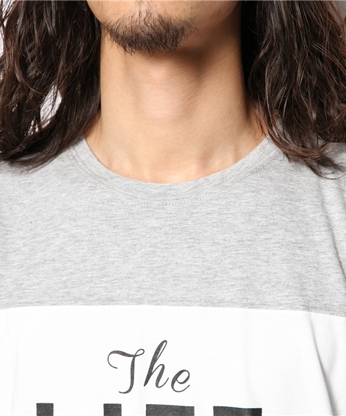 WEGO(ウィゴー)の「WEGO/バイカラーロゴTee(Tシャツ/カットソー・メンズ・レッド/ネイビー/杢グレー・MEDIUM/LARGE)」の7枚目の写真