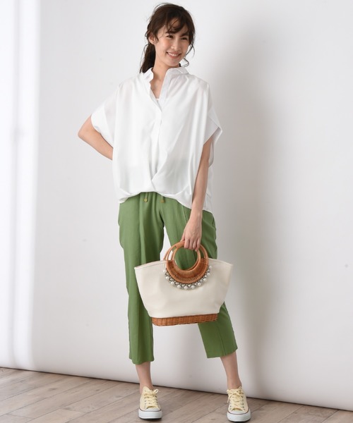 INTERPLANET(インタープラネット)の「パールラタンBAG(かごバッグ・レディース・カーキ/サンドベージュ/オフホワイト/ベージュ・フリー/FREE)」の14枚目の写真