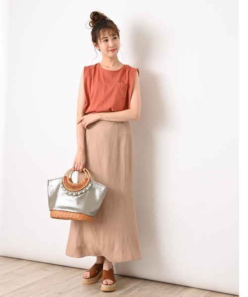 INTERPLANET(インタープラネット)の「パールラタンBAG(かごバッグ・レディース・カーキ/サンドベージュ/オフホワイト/ベージュ・フリー/FREE)」の6枚目の写真