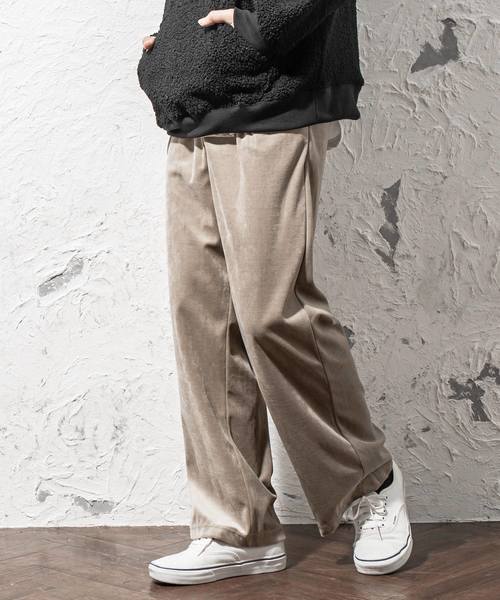 MinoriTY(マイノリティ)の「ワイドパンツ/ベロア(その他パンツ・メンズ・ブラック/ベージュ/パープル/ネイビー/ブラウン/グリーン/ワイン/チャコール・M/L/XL)」の4枚目の写真