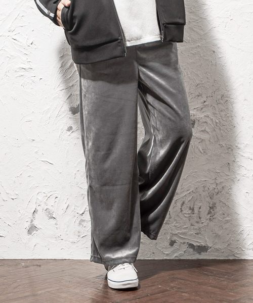 MinoriTY(マイノリティ)の「ワイドパンツ/ベロア(その他パンツ・メンズ・ブラック/ベージュ/パープル/ネイビー/ブラウン/グリーン/ワイン/チャコール・M/L/XL)」の2枚目の写真