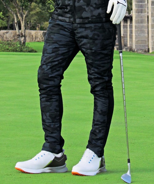 TopIsm（トップイズム）の「裏シャギーフリース ダウン スキニー ゴルフパンツ ゴルフウェア メンズ（ゴルフグッズ・メンズ・ブラック/ネイビー/カーキ/キャメル/グレー系カモフラージュ/チャコールグレー/ライトグレー/カモフラージュ/ホワイト×ブラック・LL/M/L/3L）」の8枚目の写真