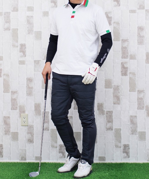TopIsm（トップイズム）の「裏シャギーフリース ダウン スキニー ゴルフパンツ ゴルフウェア メンズ（ゴルフグッズ・メンズ・ブラック/ネイビー/カーキ/キャメル/グレー系カモフラージュ/チャコールグレー/ライトグレー/カモフラージュ/ホワイト×ブラック・LL/M/L/3L）」の11枚目の写真
