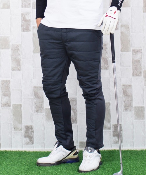 TopIsm（トップイズム）の「裏シャギーフリース ダウン スキニー ゴルフパンツ ゴルフウェア メンズ（ゴルフグッズ・メンズ・ブラック/ネイビー/カーキ/キャメル/グレー系カモフラージュ/チャコールグレー/ライトグレー/カモフラージュ/ホワイト×ブラック・LL/M/L/3L）」の22枚目の写真