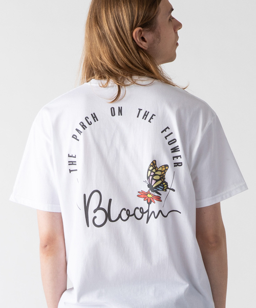 rehacer(レアセル)の「rehacer : Parch flower / パーチ フラワー Tシャツ(Tシャツ/カットソー・メンズ・ホワイト/ブラック・SMALL/MEDIUM/LARGE/X-LARGE)」の1枚目の写真