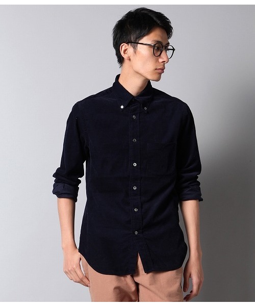 ADAM ET ROPE'（アダムエロペ）の「コーデュロイ ボタンダウンシャツ（シャツ/ブラウス・メンズ・モスグリーン/ホワイト系その他/サックスブルー/ネイビー・LARGE/MEDIUM）」の4枚目の写真