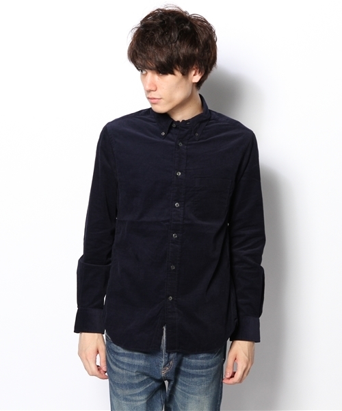 ADAM ET ROPE'（アダムエロペ）の「コーデュロイ ボタンダウンシャツ（シャツ/ブラウス・メンズ・モスグリーン/ホワイト系その他/サックスブルー/ネイビー・LARGE/MEDIUM）」の5枚目の写真