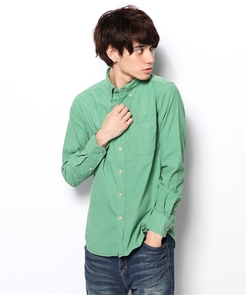 ADAM ET ROPE'（アダムエロペ）の「コーデュロイ ボタンダウンシャツ（シャツ/ブラウス・メンズ・モスグリーン/ホワイト系その他/サックスブルー/ネイビー・LARGE/MEDIUM）」の14枚目の写真