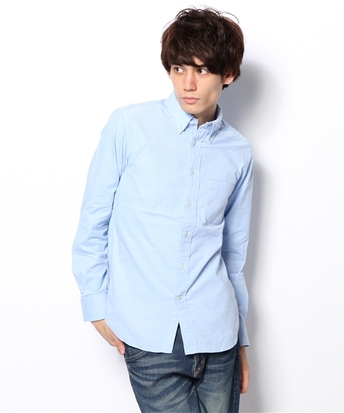 ADAM ET ROPE'（アダムエロペ）の「コーデュロイ ボタンダウンシャツ（シャツ/ブラウス・メンズ・モスグリーン/ホワイト系その他/サックスブルー/ネイビー・LARGE/MEDIUM）」の16枚目の写真