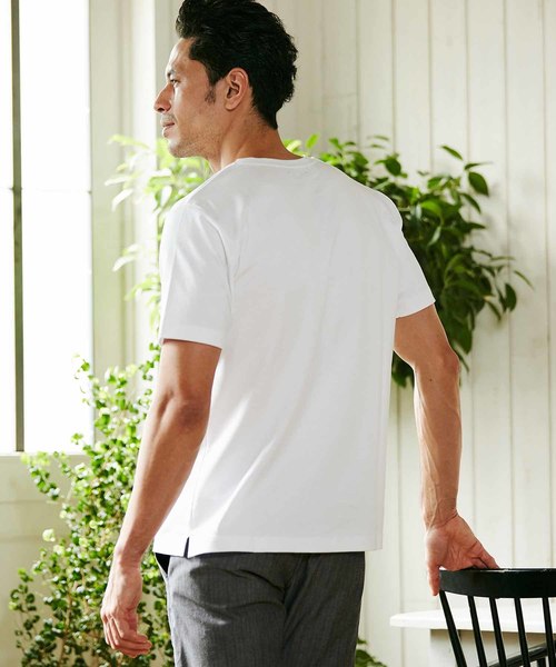 MEN'S BIGI（メンズビギ）の「【マーキュリー加工】ポンチTシャツ（Tシャツ/カットソー・メンズ・ホワイト/ブラック/ダークネイビー・S/M/L）」の20枚目の写真