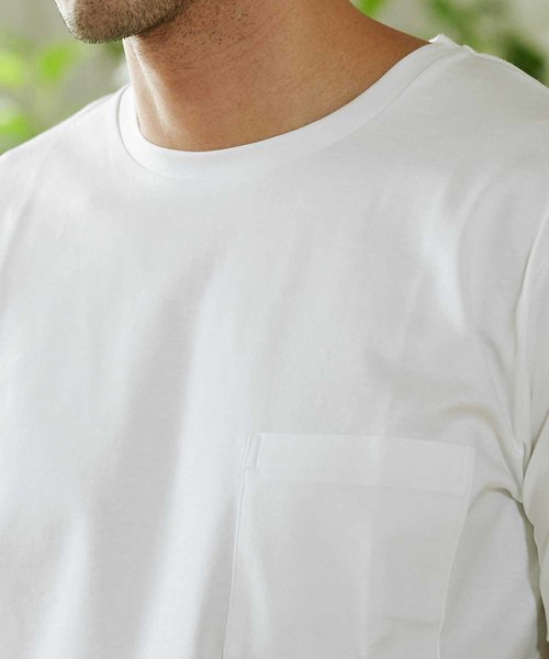 MEN'S BIGI（メンズビギ）の「【マーキュリー加工】ポンチTシャツ（Tシャツ/カットソー・メンズ・ホワイト/ブラック/ダークネイビー・S/M/L）」の6枚目の写真