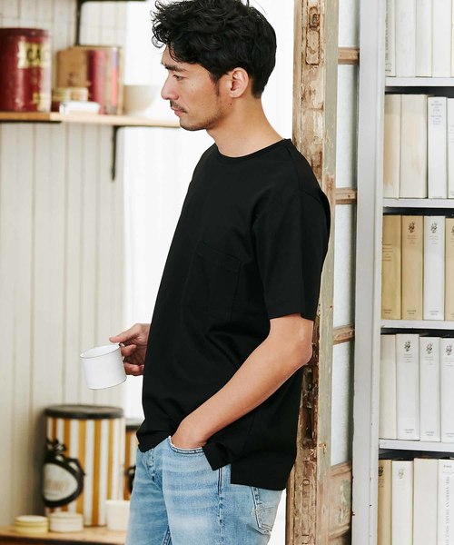 MEN'S BIGI（メンズビギ）の「【マーキュリー加工】ポンチTシャツ（Tシャツ/カットソー・メンズ・ホワイト/ブラック/ダークネイビー・S/M/L）」の4枚目の写真