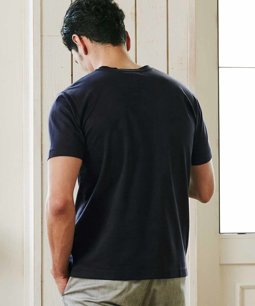 MEN'S BIGI（メンズビギ）の「【マーキュリー加工】ポンチTシャツ（Tシャツ/カットソー・メンズ・ホワイト/ブラック/ダークネイビー・S/M/L）」の13枚目の写真