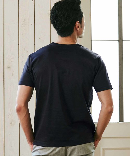 MEN'S BIGI（メンズビギ）の「【マーキュリー加工】ポンチTシャツ（Tシャツ/カットソー・メンズ・ホワイト/ブラック/ダークネイビー・S/M/L）」の16枚目の写真