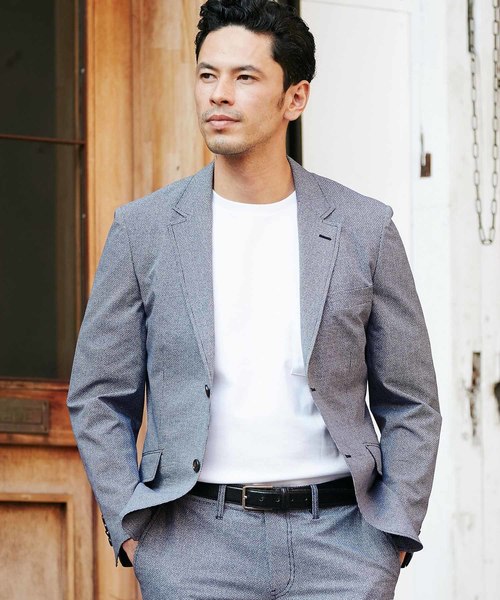 MEN'S BIGI（メンズビギ）の「【マーキュリー加工】ポンチTシャツ（Tシャツ/カットソー・メンズ・ホワイト/ブラック/ダークネイビー・S/M/L）」の8枚目の写真