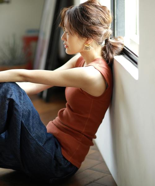 coen（コーエン）の「フレンチリネンデニムワイドパンツ（デニムパンツ・レディース・ネイビー/コバルトブルー・SMALL/MEDIUM/LARGE）」の13枚目の写真