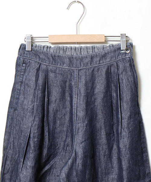 coen（コーエン）の「フレンチリネンデニムワイドパンツ（デニムパンツ・レディース・ネイビー/コバルトブルー・SMALL/MEDIUM/LARGE）」の18枚目の写真