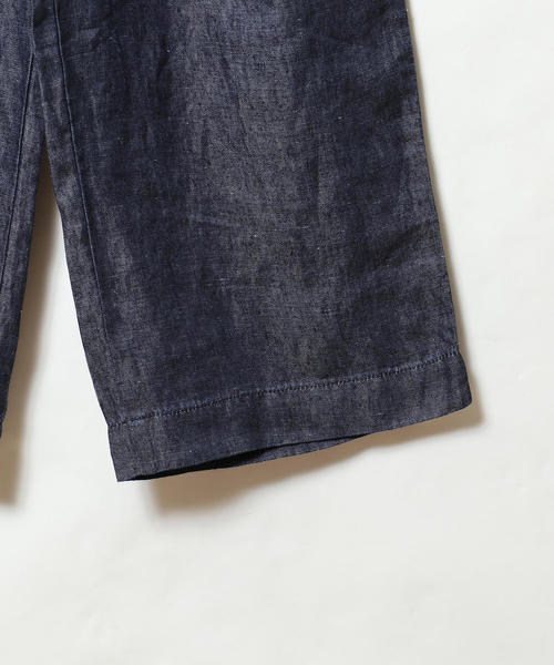 coen（コーエン）の「フレンチリネンデニムワイドパンツ（デニムパンツ・レディース・ネイビー/コバルトブルー・SMALL/MEDIUM/LARGE）」の9枚目の写真