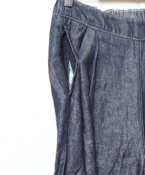 coen（コーエン）の「フレンチリネンデニムワイドパンツ（デニムパンツ・レディース・ネイビー/コバルトブルー・SMALL/MEDIUM/LARGE）」の12枚目の写真