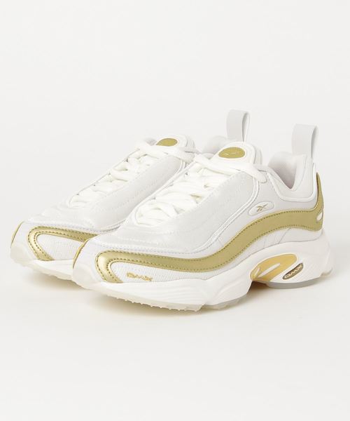 Reebok（リーボック）の「デイトナ ディーエムエックス [DAYTONA DMX CNY]（スニーカー・メンズ・ホワイト×ゴールド・26.5cm/25.0cm/26.0cm/23.0cm/27.0cm/24.5cm/28.5cm/27.5cm/23.5cm/24.0cm/25.5cm/28.0cm）」の4枚目の写真