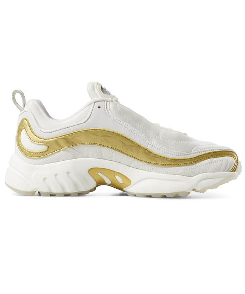 Reebok（リーボック）の「デイトナ ディーエムエックス [DAYTONA DMX CNY]（スニーカー・メンズ・ホワイト×ゴールド・26.5cm/25.0cm/26.0cm/23.0cm/27.0cm/24.5cm/28.5cm/27.5cm/23.5cm/24.0cm/25.5cm/28.0cm）」の3枚目の写真
