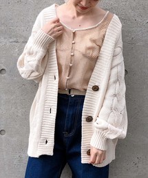 one after another NICE CLAUP | ゆったりケーブルニットカーディガン(カーディガン/ボレロ)