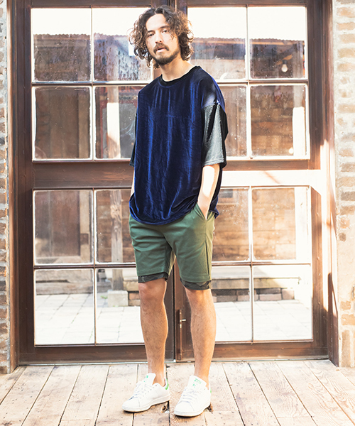 CAMBIO(カンビオ)の「mp6858-Pattern Layered Shorts ショーツ(その他パンツ・メンズ・ブラック/ベージュ/オリーブ/ネイビー・S/M/L)」の7枚目の写真