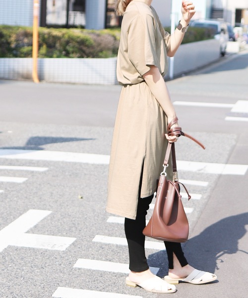 reca（レカ）の「コットンVネックワンピース レギンスセット