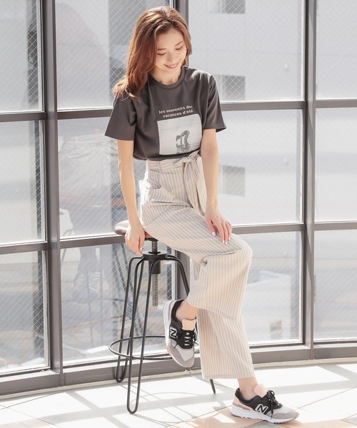 KOBE LETTUCE（コウベレタス）の「リネンタッチコットンイージーワイドパンツ【セットアップOK】（その他パンツ・レディース・オフホワイト/ライトベージュ/カーキ/マスタード/ネイビー/ストライプ/ブラック/ブラウン/オレンジ/ベージュ系その他・FREE/L/M）」の18枚目の写真