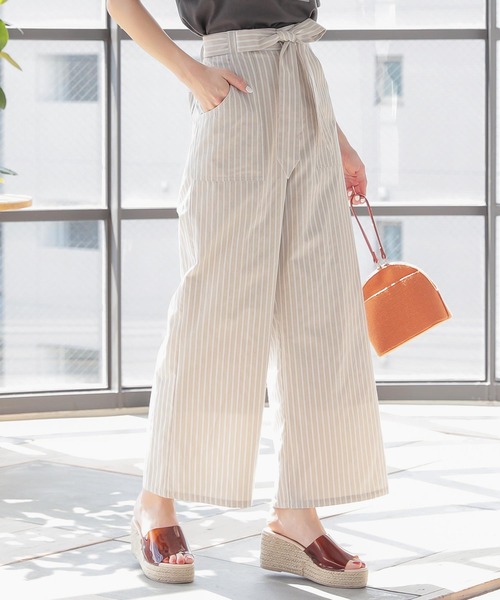 KOBE LETTUCE（コウベレタス）の「リネンタッチコットンイージーワイドパンツ【セットアップOK】（その他パンツ・レディース・オフホワイト/ライトベージュ/カーキ/マスタード/ネイビー/ストライプ/ブラック/ブラウン/オレンジ/ベージュ系その他・FREE/L/M）」の22枚目の写真