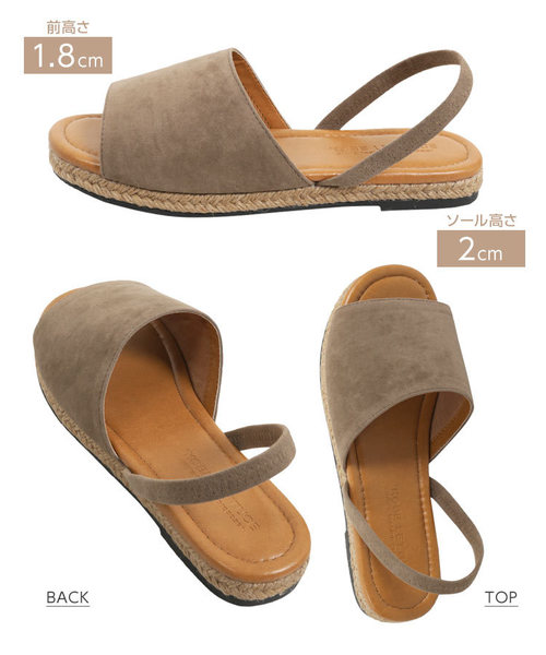 KOBE LETTUCE(コウベレタス)の「バックゴムジュートフラットサンダル(サンダル・レディース・ブラック/シルバー/ブルー系その他/レオパード/グレイッシュベージュ・L/LL/M/S)」の16枚目の写真